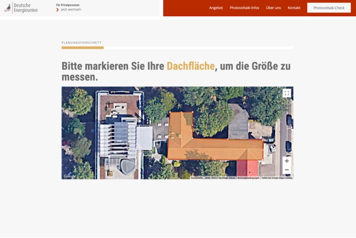Photovoltaik-Check Auswahl Dachfläche