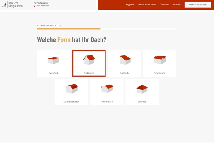 Photovoltaik-Check Auswahl Dachform
