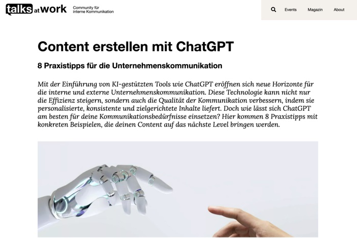 Blog Detailseite